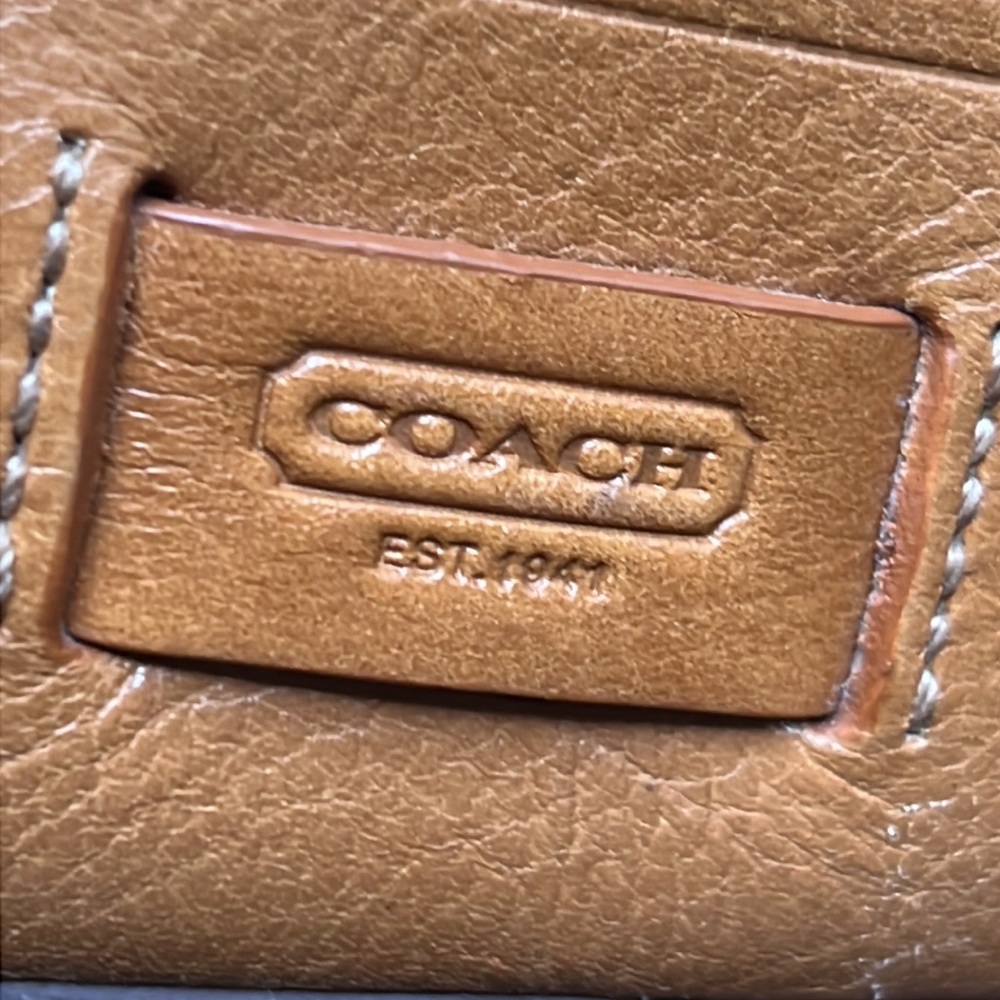Coach Tan and Dark Brown Leather Satchel - Picture 6 of 6